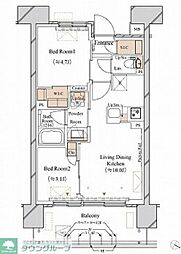 ブランシエスタ新丸子リバーフロント 2LDKの間取図画像