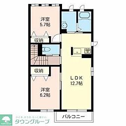 フォレスト2 2LDKの間取図画像