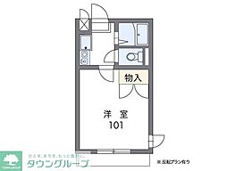 レオパレス上平間ACT 1Kの間取図画像