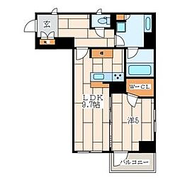 リビオ綱島 1LDKの間取図画像