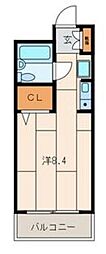 クリフトンコート 1Kの間取図画像
