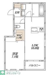 GREEN LEAF 1LDKの間取図画像