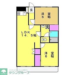 メゾン・ド・野川 2LDKの間取図画像