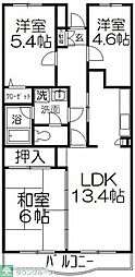 桂樹館 3LDKの間取図画像