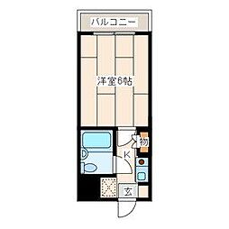 グレース大栄 1Kの間取図画像