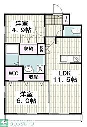 エステート東戸塚 2LDKの間取図画像