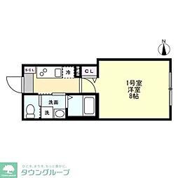 Felice元住吉 1Kの間取図画像