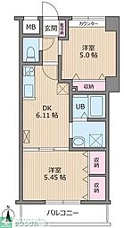 アルステージ元住吉 2DKの間取図画像