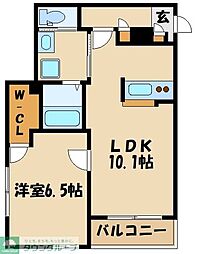 メゾンキャトリエム元住吉 1LDKの間取図画像