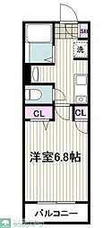パルクヴェールヨコハマ 1Kの間取図画像