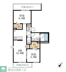 Brillante 2LDKの間取図画像