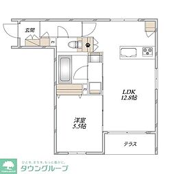 ロコティーダ武蔵新城 1LDKの間取図画像