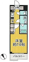 ルーブル武蔵中原参番館 1Kの間取図画像