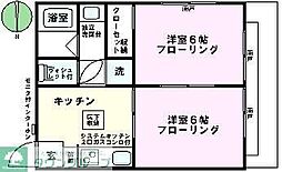 フェリース中原 2Kの間取図画像