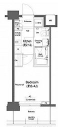 プラウドフラット鶴見2 1Kの間取図画像