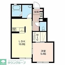 カーサオアシス 1LDKの間取図画像