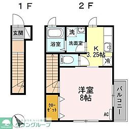 クレールトキオ 1Kの間取図画像