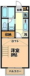 プラザ・ワンD 1Kの間取図画像