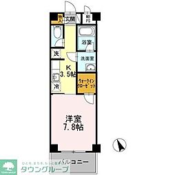 二子レジデンス 1Kの間取図画像