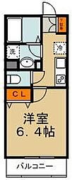 バルシュ矢向 1Kの間取図画像