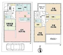 茅ヶ崎市萩園　中古 4LDKの間取り