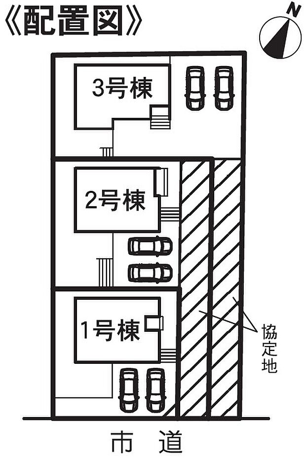 配置図　カースペース駐車並列２台可能！