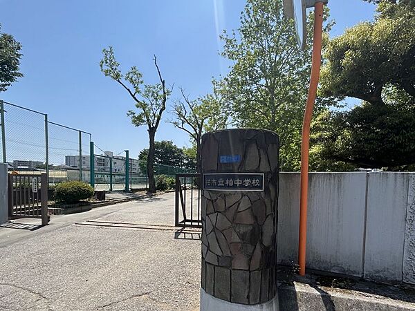 柏中学校まで　288m　徒歩約4分●教育目標「よりよい社会を築く人となるために必要な知性と徳性を備えた人間性豊かな生徒の育成」 校訓「自学」「勤労」「健康」「礼儀」