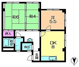 レインボーマンション 2階3DKの間取り