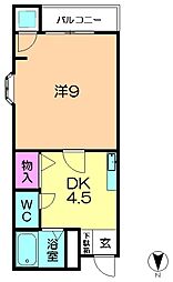 パル・ビレッジ 1DKの間取図画像