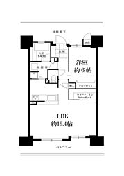 エスリード上本町グラセント 1LDKの間取図画像