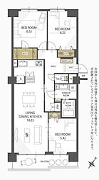 京成サンコーポ稲毛1号棟 3LDKの間取図画像