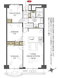 津田沼ハイツ 2LDKの間取図画像