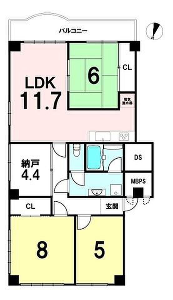 花見川ロイヤルマンション(3LDK) 3階の間取り