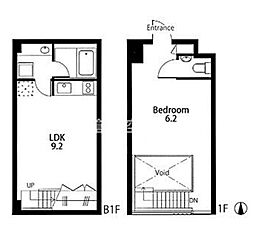GRAVA 1LDKの間取図画像