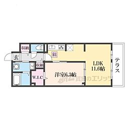 グランツ・シェーネ 3階1LDKの間取り