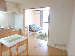 京阪本線 出町柳駅 バス31分 市原駅下車 徒歩4分の賃貸アパート 1階3DKのリビング/ダイニング