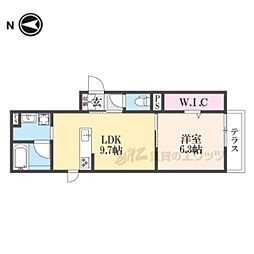 シャーメゾン大井 1階1LDKの間取り