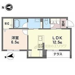 JR山陰本線 福知山駅 徒歩24分の賃貸アパート 1階1LDKの間取り
