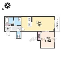 JR福知山線 福知山駅 徒歩15分の賃貸マンション 2階1LDKの間取り