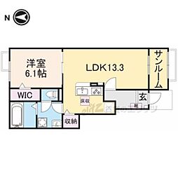 京都丹後鉄道宮豊線 峰山駅 徒歩9分の賃貸アパート 1階1LDKの間取り