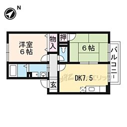 JR山陰本線 福知山駅 バス11分 厚木町下車 徒歩13分の賃貸アパート 1階2DKの間取り