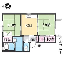 グランデール 2Kの間取図画像