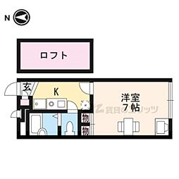 レオパレス行永 1Kの間取図画像