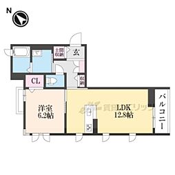 シャーメゾンアイ 1LDKの間取図画像
