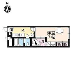 レオパレスすみれ2 1Kの間取図画像
