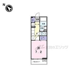 グランシャリオジュモー 1Kの間取図画像