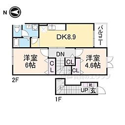フレーズB 2Kの間取図画像