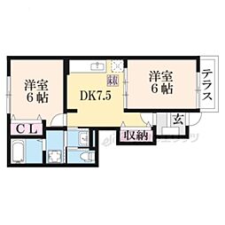 ポートパシフィック2 2DKの間取図画像