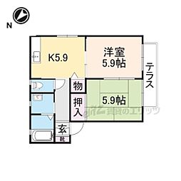 メゾン仁平2 2Kの間取図画像
