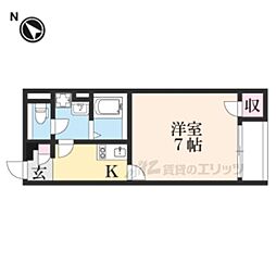 レオパレス羽崎 1階1Kの間取り